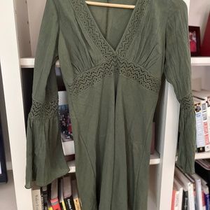 Green Long Sleeve Beach cover up